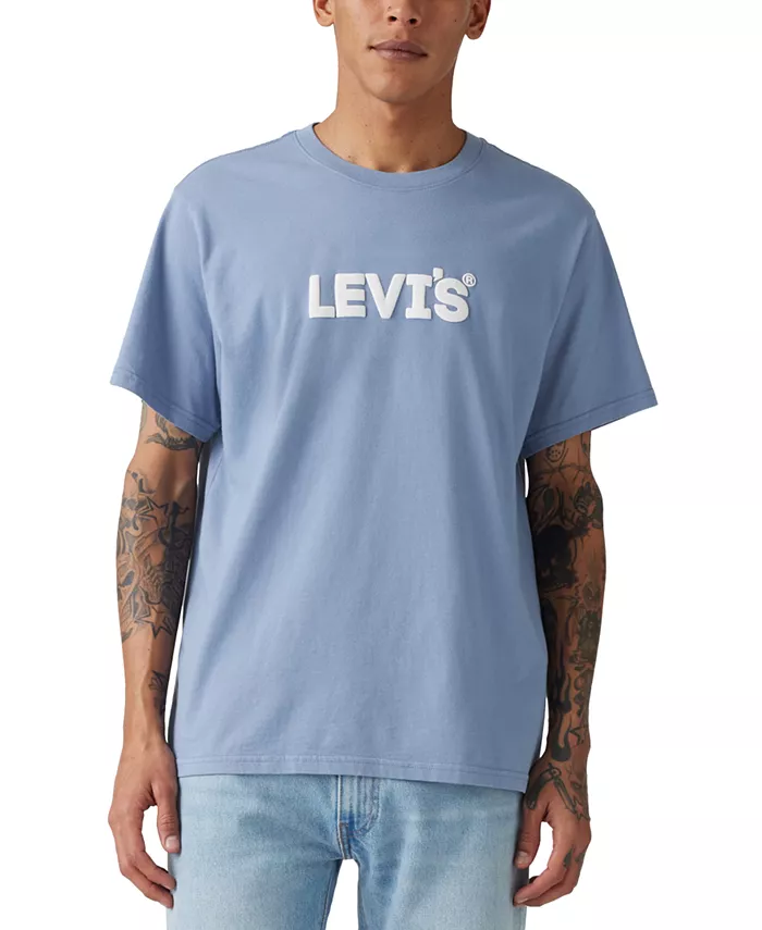 

Мужская футболка с логотипом Relaxed Fit Box Tab с коротким рукавом Levi's, синий