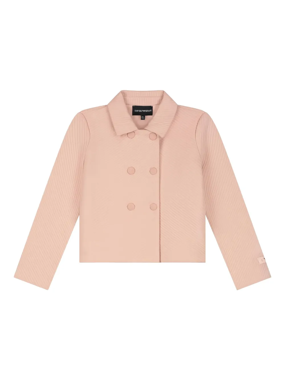 

Текстурированный двубортный жакет Emporio Armani Kids, розовый