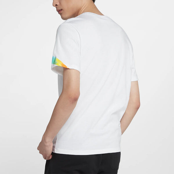 Футболка sportswear big swoosh tee hook white bottom color hook short sleeve male Nike, белый — фото 3