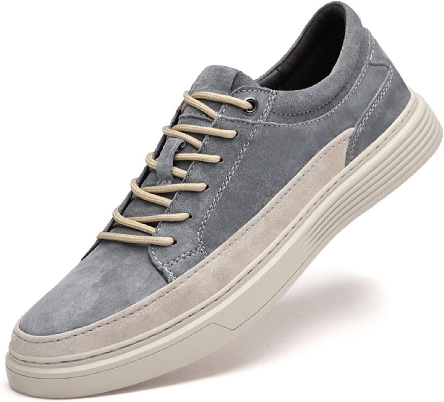 

Мужские кожаные кроссовки с деловым дизайном, комфортной мягкой подошвой, на платформе, с противоскользящей подошвой, низкие, на шнуровке, дышащие, для прогулок и повседневного ношения, оксфордские кроссовки Azagneem, серый