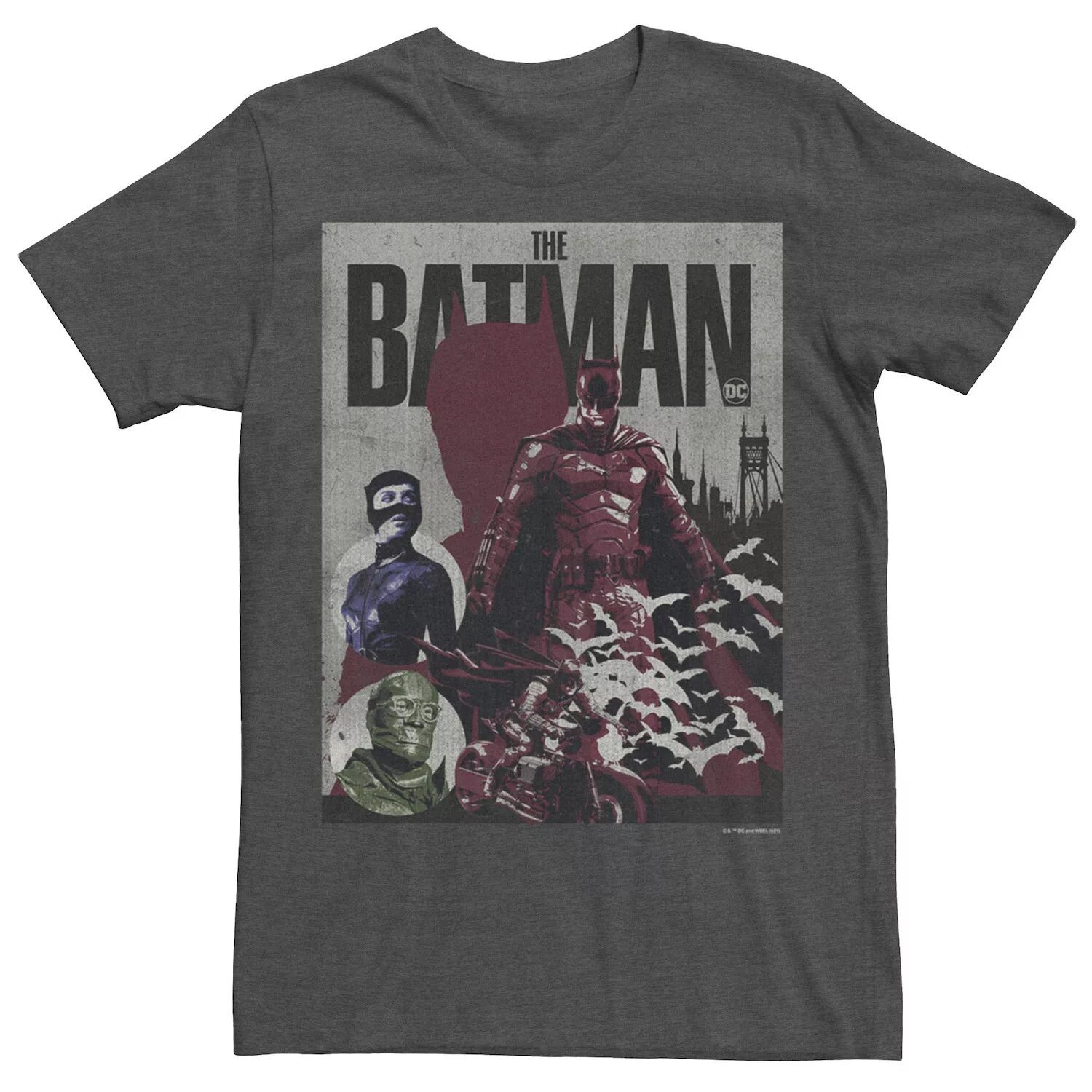 

Мужская футболка с плакатом в стиле ретро DC Batman Bat Licensed Character
