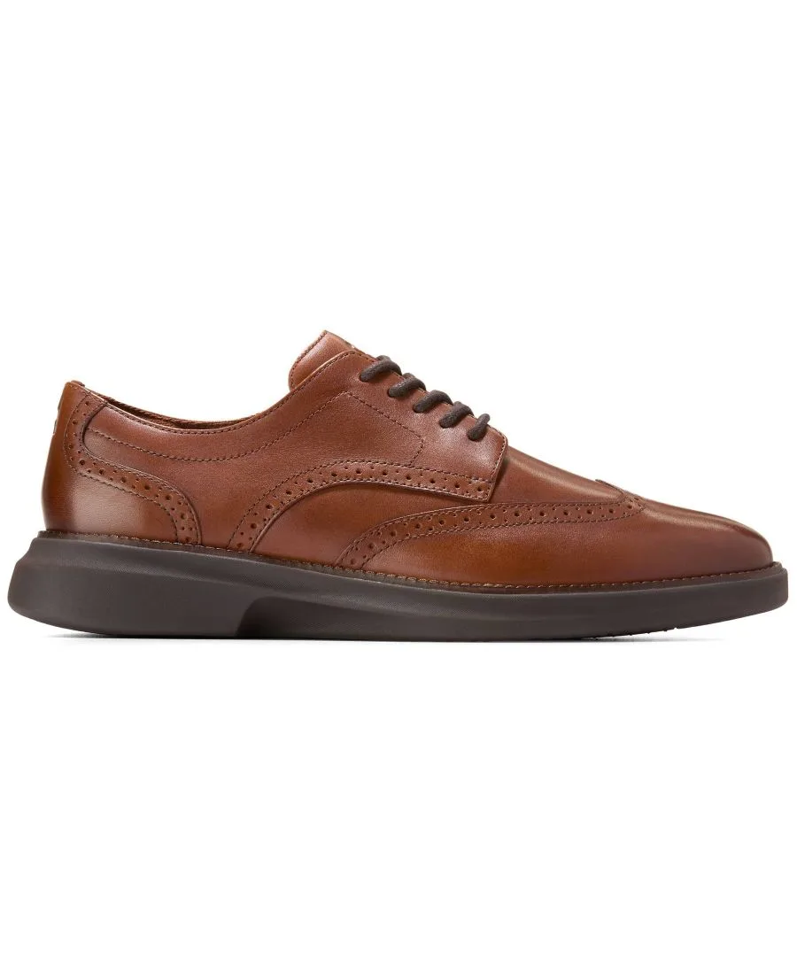 Мужские оксфорды Grand Shadowlite с перфорацией и шнуровкой Cole Haan, British Tan — фото 2