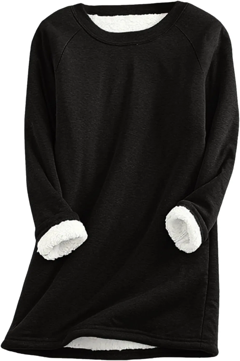 Толстовка женская, свободная, с начесом, Oversize, черный — фото 2