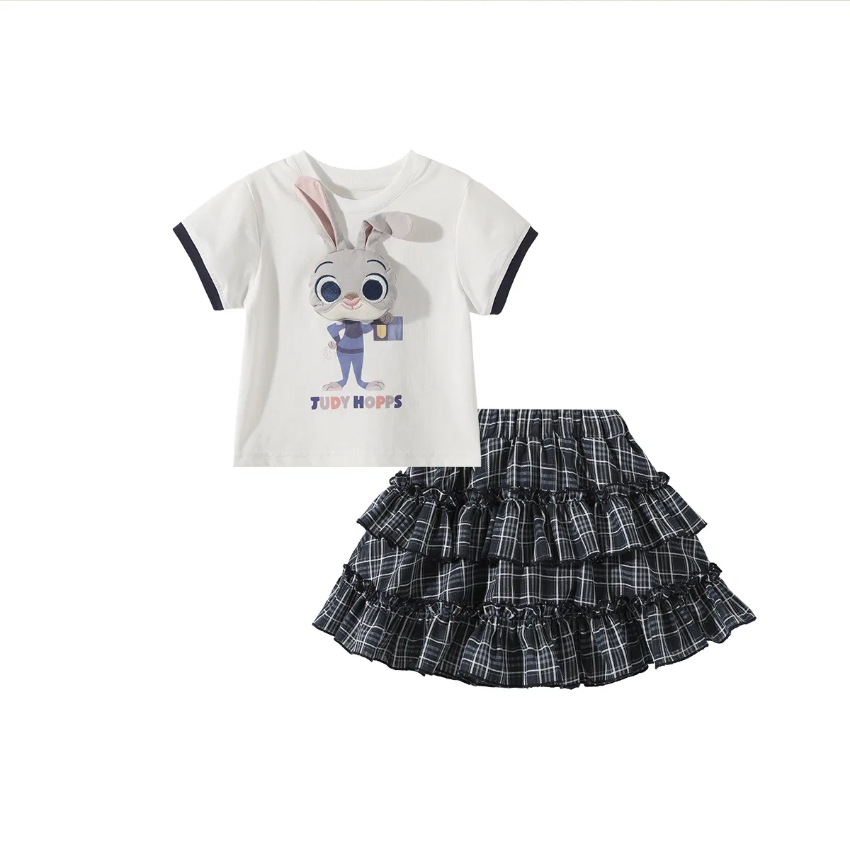 Детский комплект из футболки и юбки Disney Navy Blue Plaid