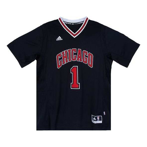 

Футболка men basketball nba chicago bulls derrick rose int swingman 'black red' Adidas, черный