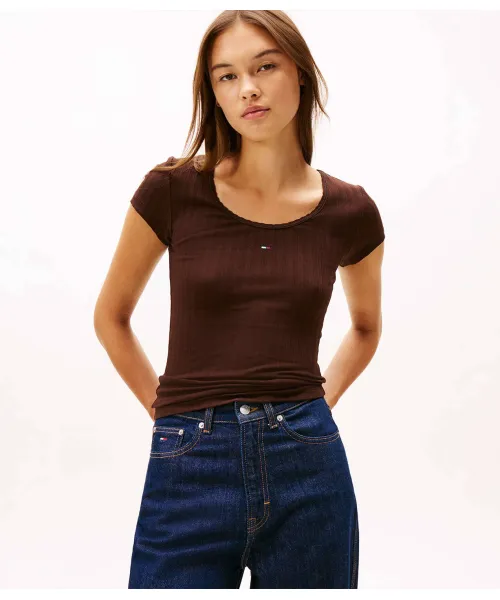 

Футболка Slim fit Tommy Jeans, коричневый