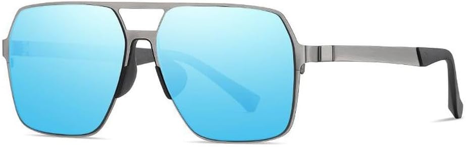 

Мужские солнцезащитные очки UV400, классические, цветные, с металлической оправой, для вождения, путешествий, велоспорта, женские очки с козырьком HVTVTLA, Gun Ice Blue