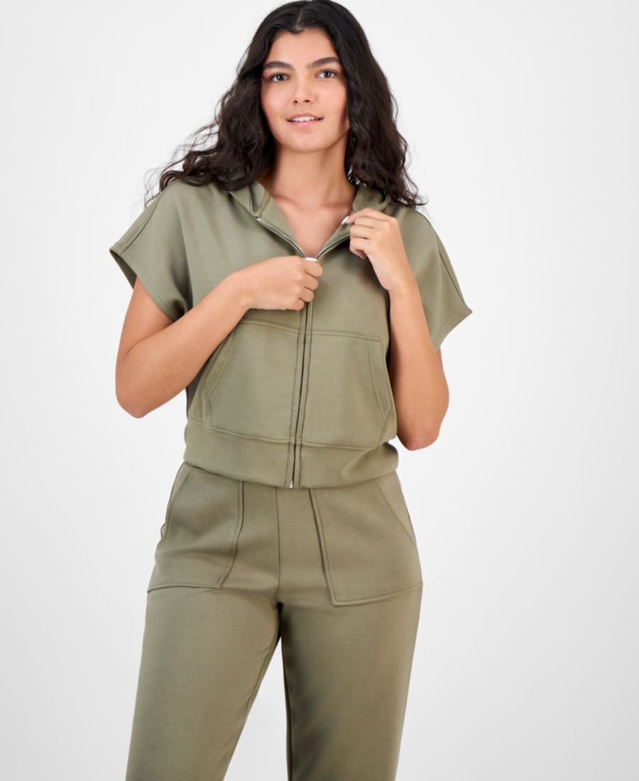 

Женская уютная толстовка с коротким рукавом из ткани "дайвинг", размеры P/XXS-4X And Now This, Crushed Oregano