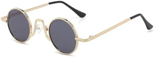 

Винтажные маленькие круглые солнцезащитные очки 2026 года для женщин и мужчин, ретро-очки в металлическом корпусе, защита от УФ-излучения UV400, панк-очки MTZJH, B-black-black Gray