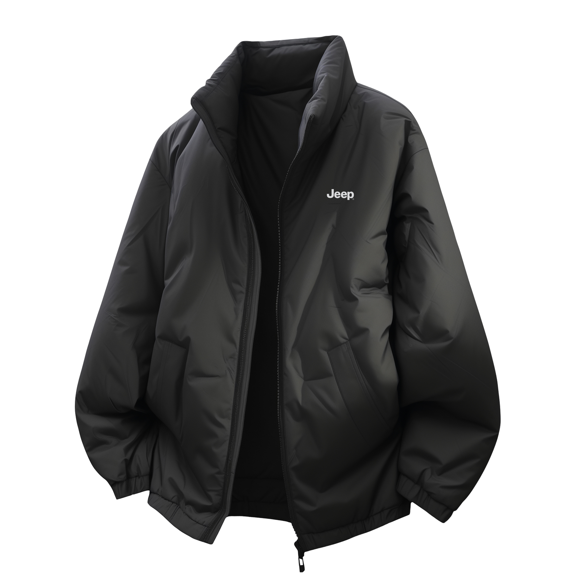 

Пуховик Unisex Stand Collar Lightweight Jeep, черный