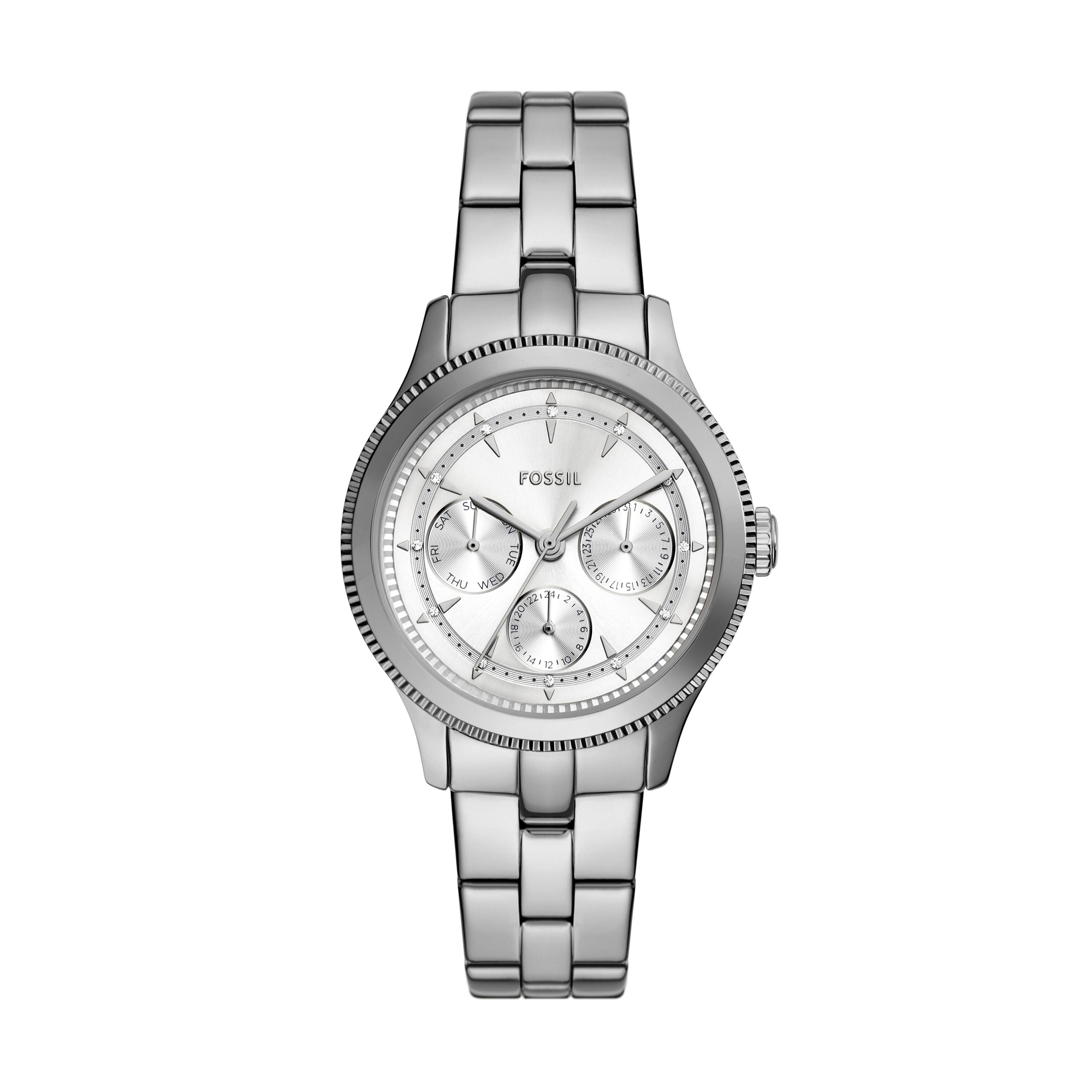 

Женские многофункциональные часы Fossil Brynn из нержавеющей стали, серебряный