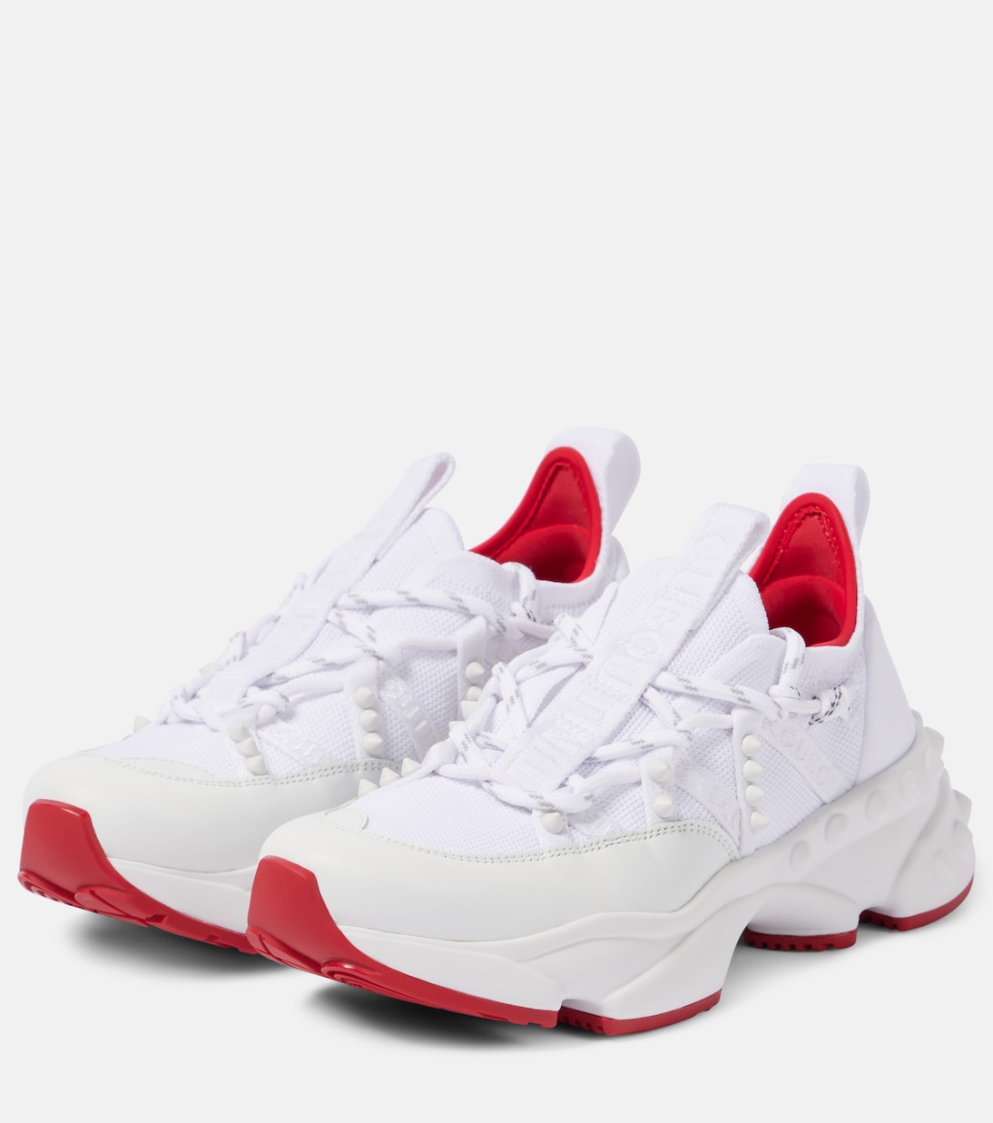 Кроссовки Trailnrun с кожаными вставками Christian Louboutin, белый — фото 4