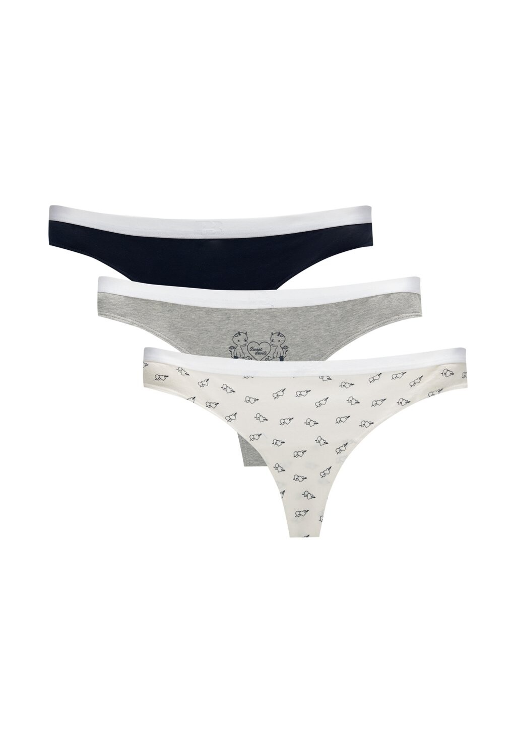 

Стринги DEMON PACK OF 3 PULL&BEAR, темно-синий
