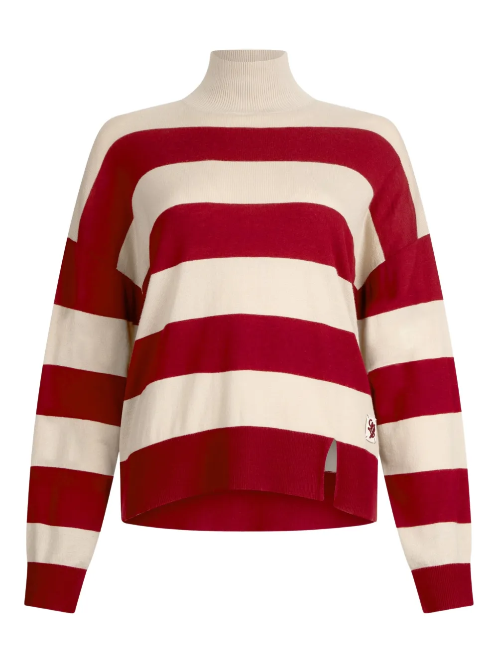 

Полосатый свитер с высоким воротом LIU JO, красный