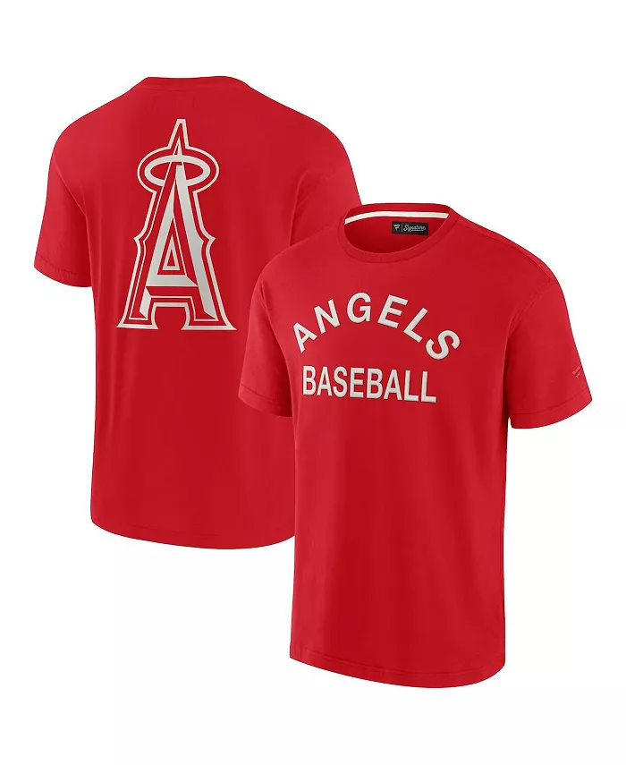 

Мужская и женская супермягкая футболка с коротким рукавом Red Los Angeles Angels Fanatics Signature