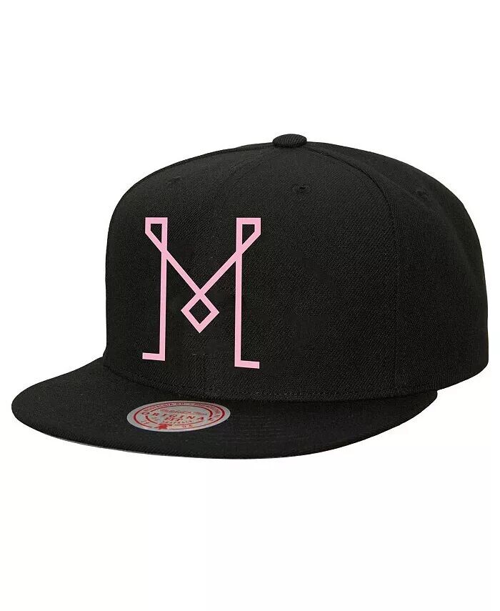 

Мужская черная бейсболка с логотипом Inter Miami CF Snapback Mitchell & Ness