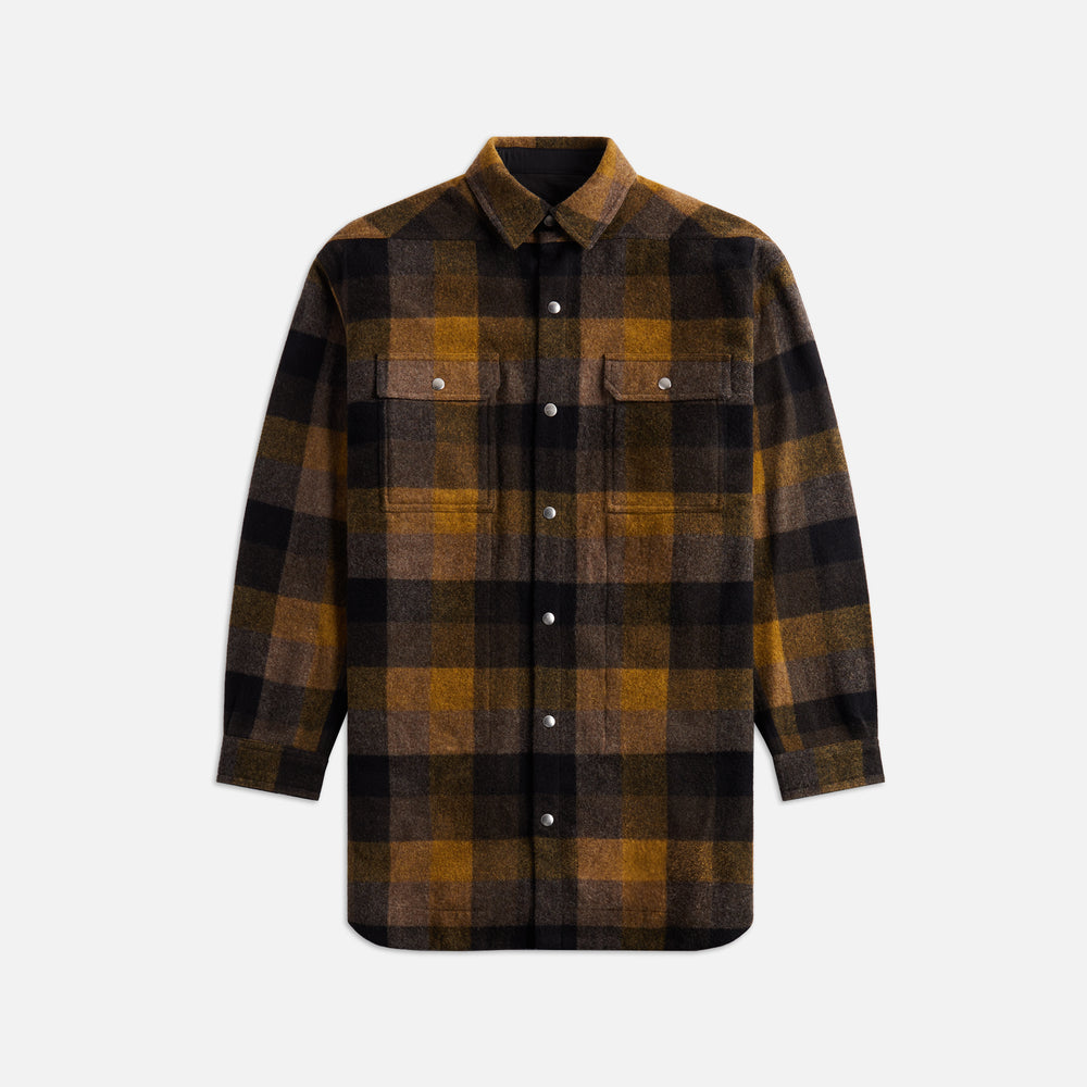 

Рубашка Rick Owens Oversized Outershirt, цвет Honey Plaid