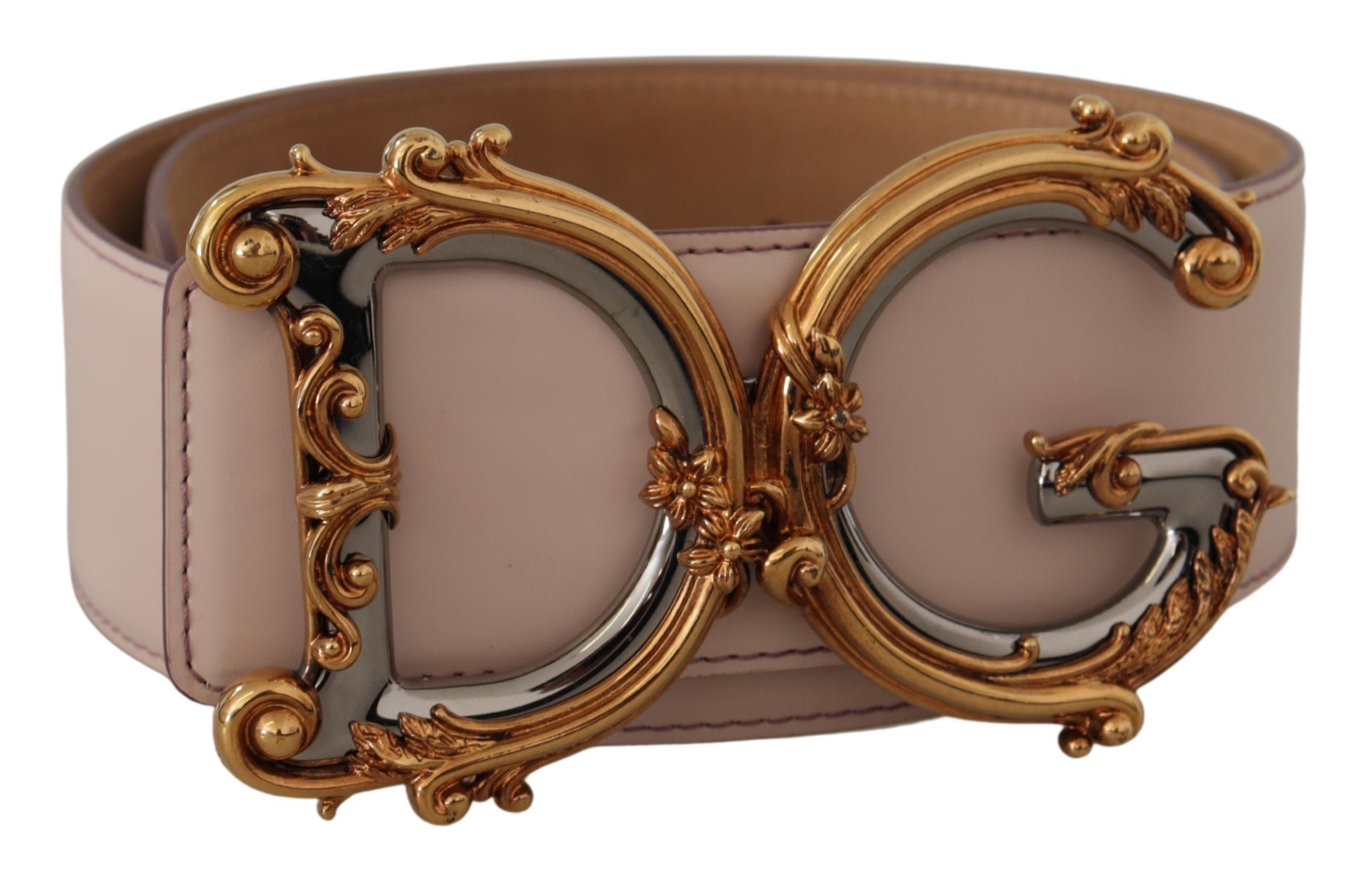 

Элегантный розовый кожаный ремень с пряжкой-логотипом Dolce & Gabbana