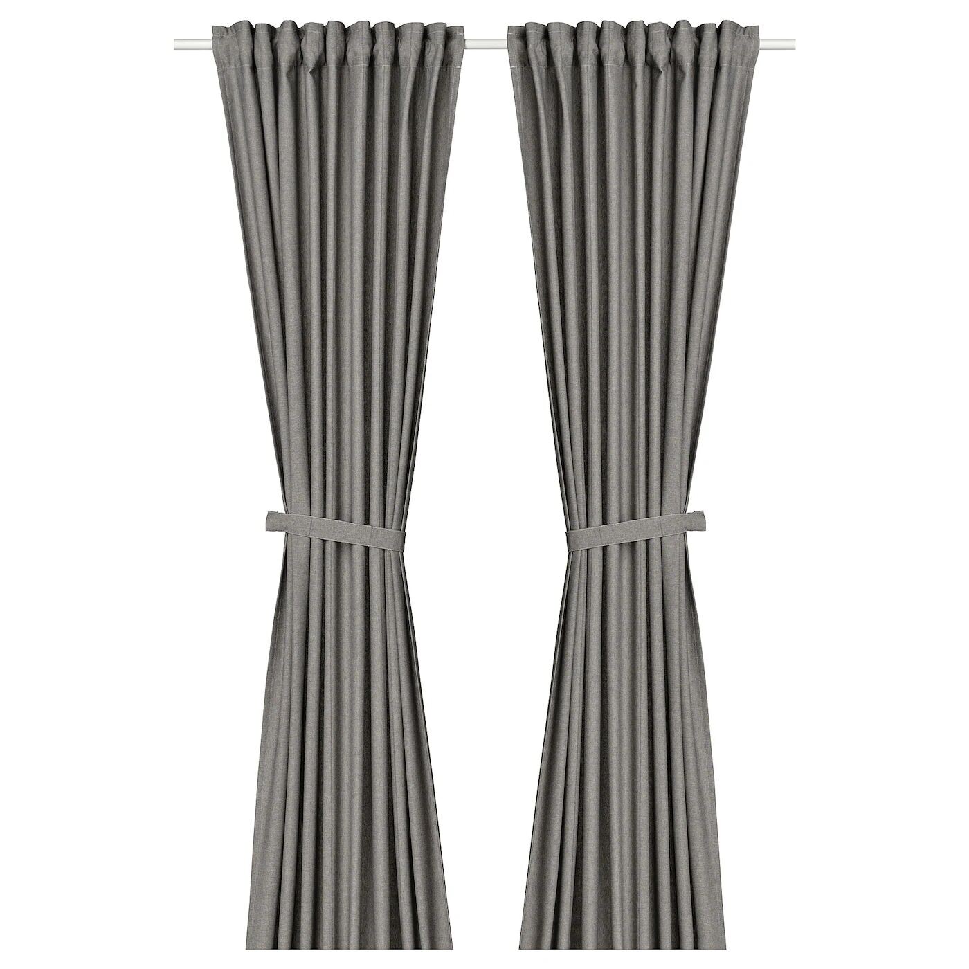 

2 шторы + подхваты, темно-серые, 140х300 см, LENDA IKEA