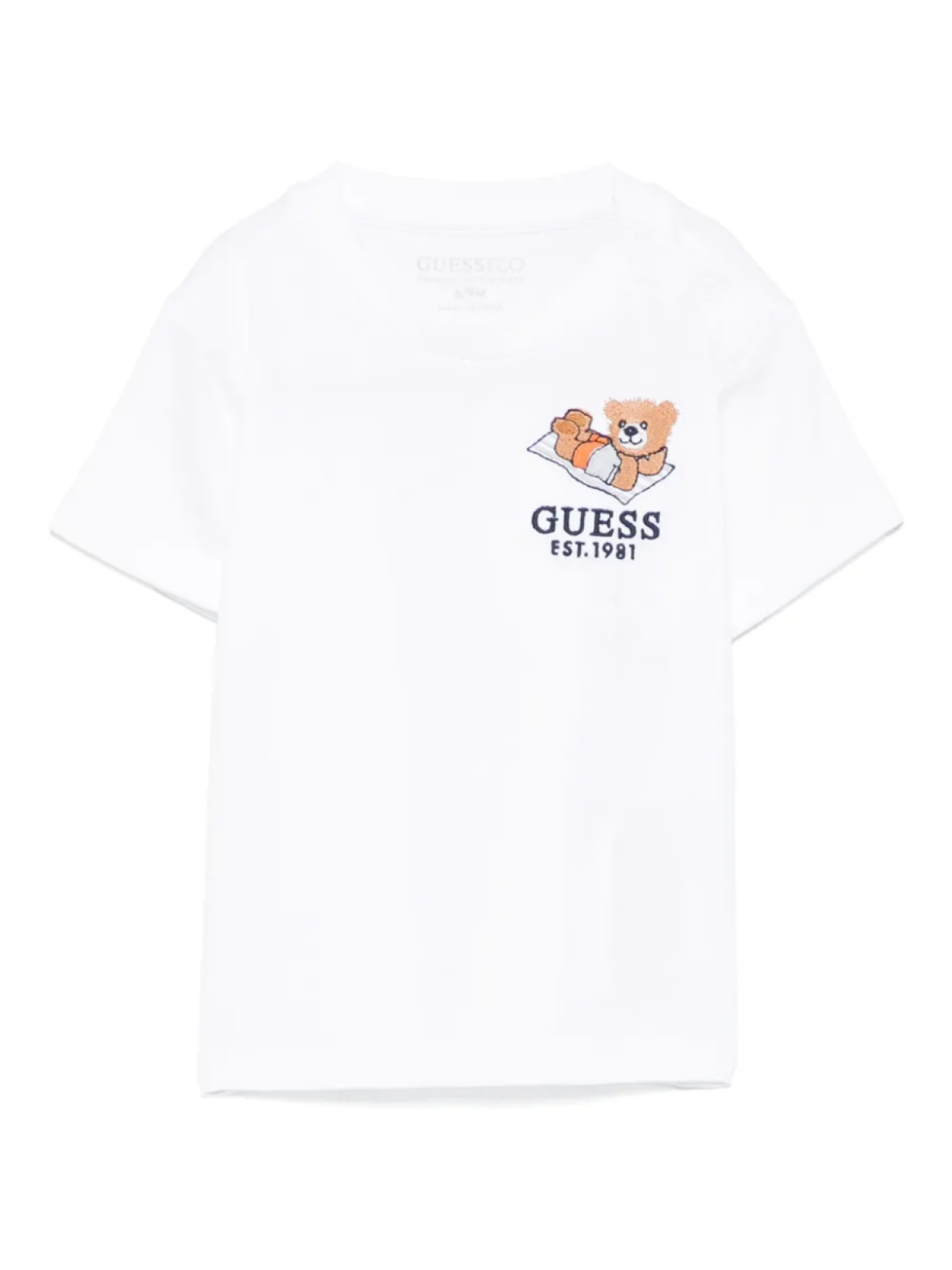 

Футболка с вышитым логотипом guess kids, белый