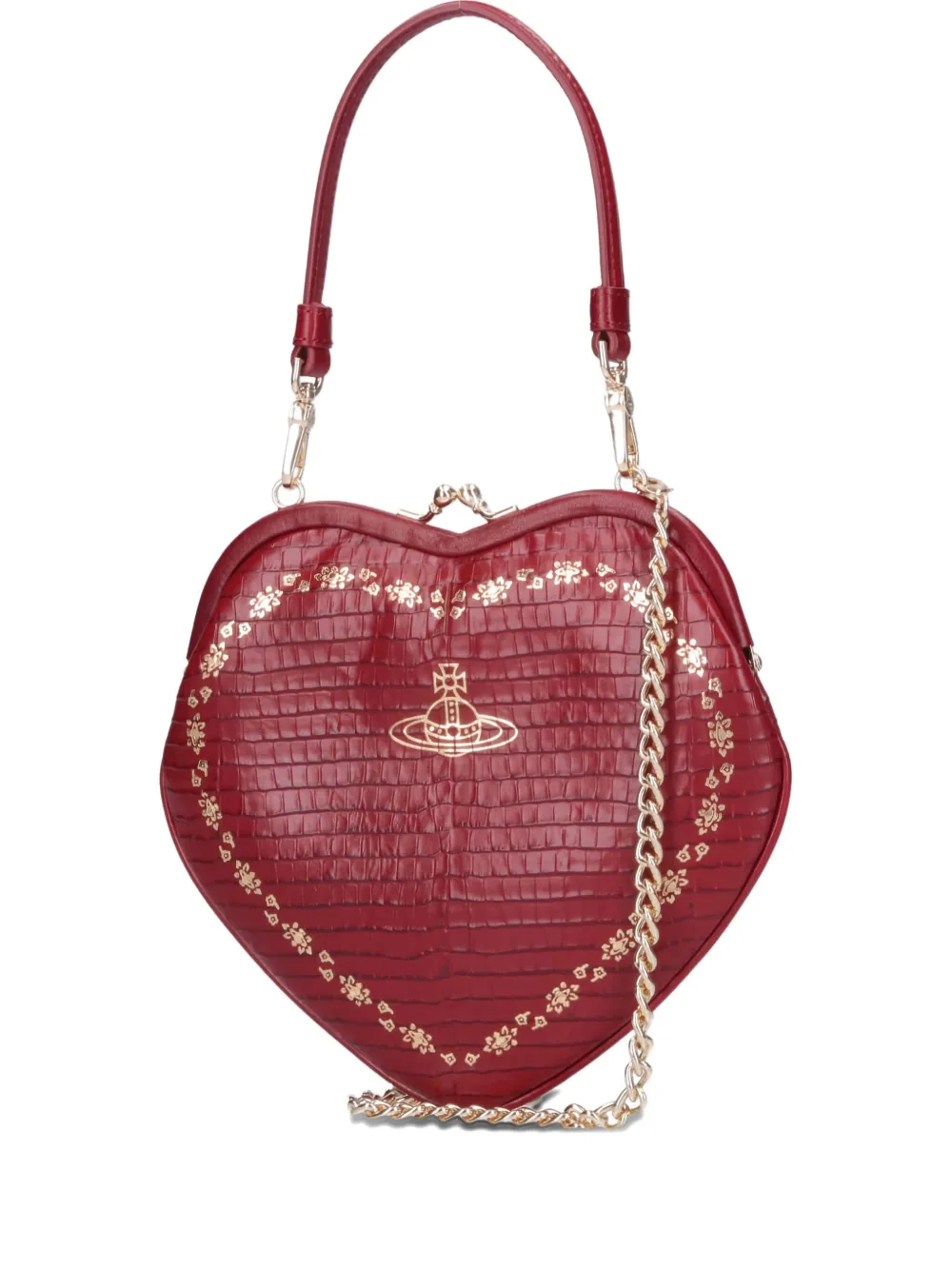 

Сумка-шоппер Belle Heart Frame с эффектом крокодила Vivienne Westwood, красный