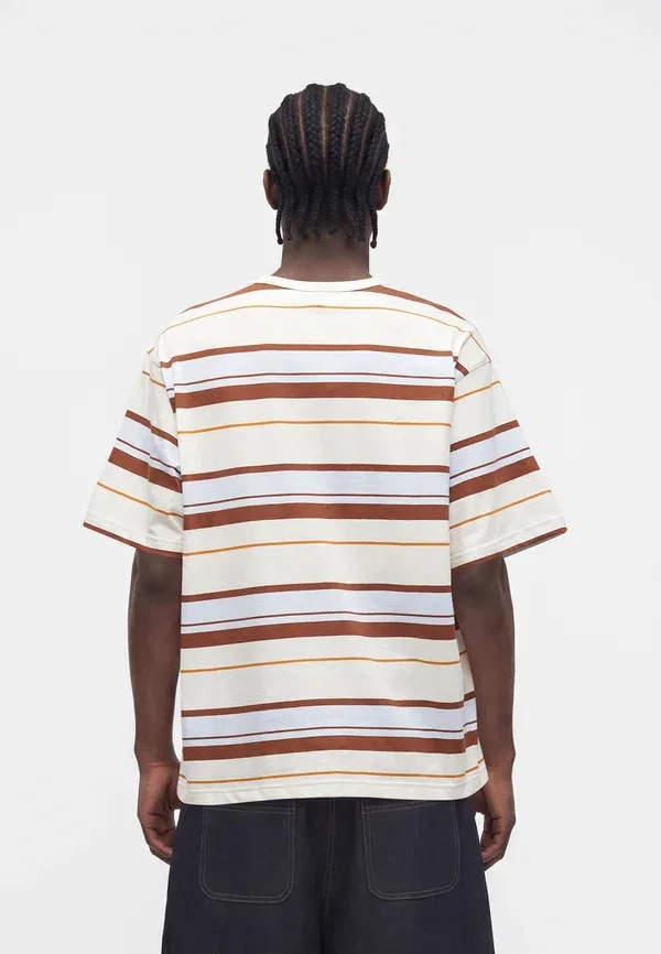 Футболка Adidas Originals Striped crew print, цвет светло-бежевый — фото 3
