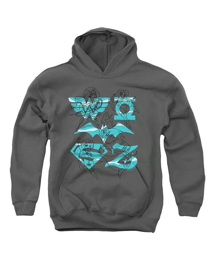 

Мальчики Dc Superhero Youth DC Comics Superhero Line Art Group Pull Over Hoodie / Толстовка с капюшоном DC Superhero Girls, серый