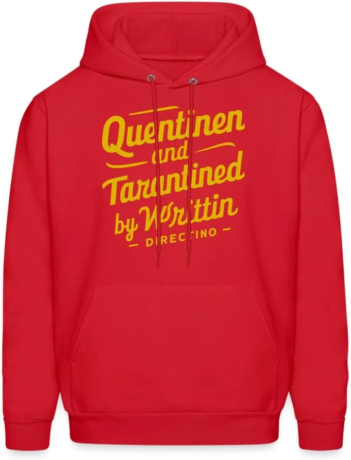Quentinen and Tarantined by Writtin Directino Винтажный мем Унисекс худи, идеально для любителей интернет-мемов Generic, красный