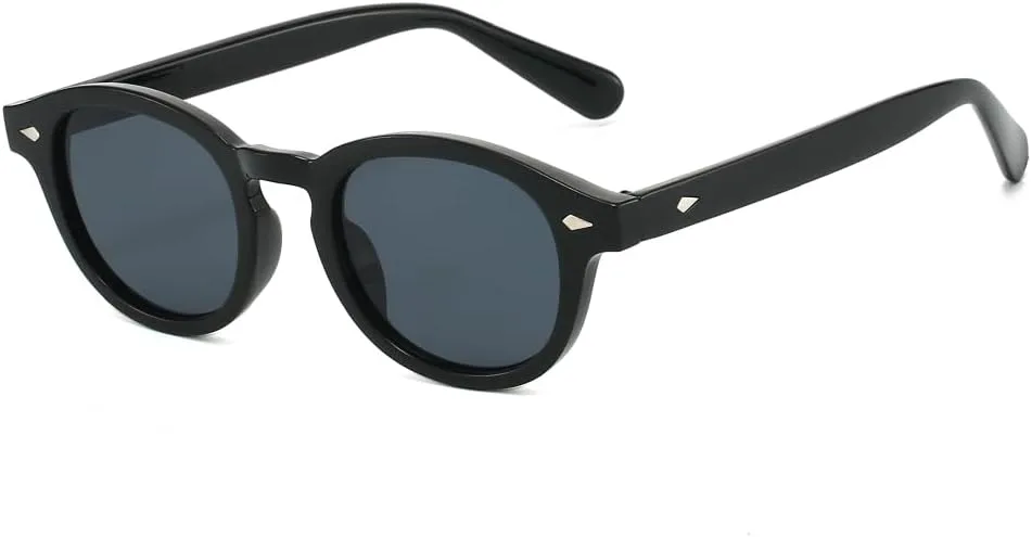 

Солнцезащитные очки YAMEIZE в стиле ретро, ​​круглые, для женщин и мужчин, винтажные, маленькие, в круглой оправе, с защитой от УФ-излучения UV400, Black Black