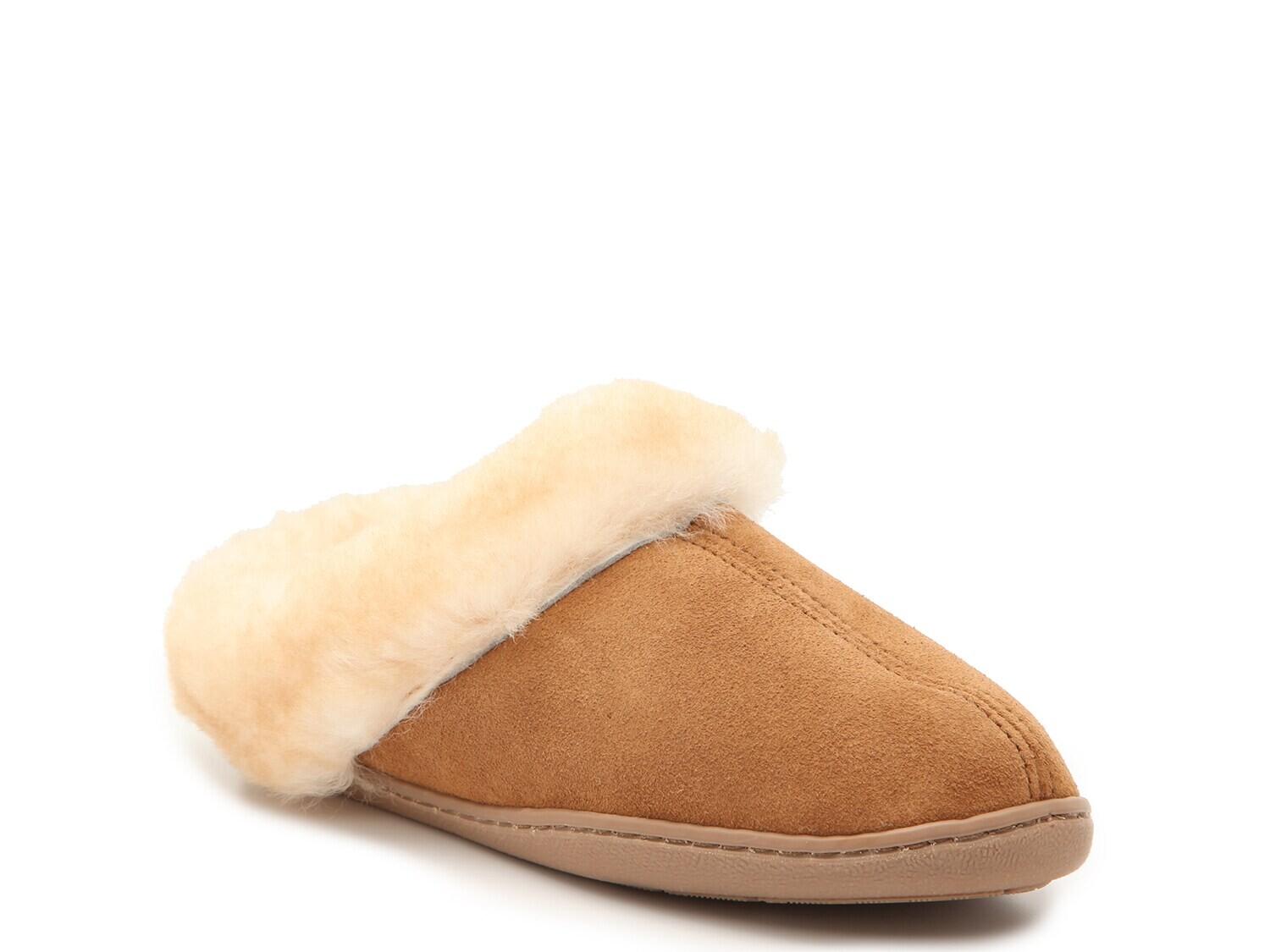 Тапочки из овчины Minnetonka Sheepskin с потертостями, коричневый