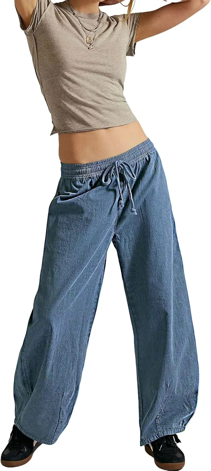 

Женские мешковатые бочкообразные джинсы boyfriend с эластичным поясом средней посадки loveimgs