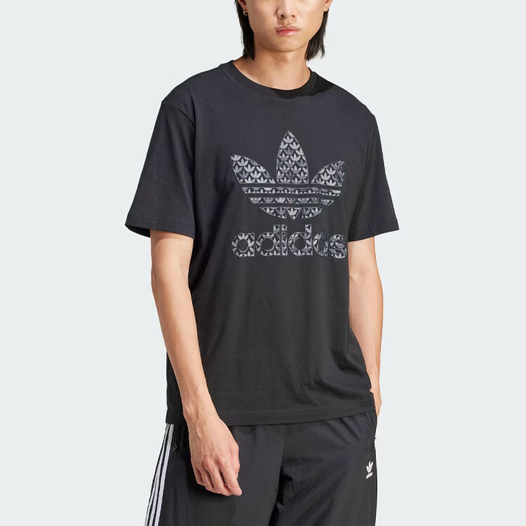 Футболка из хлопка с монограммой Adidas Adidas Originals, черный — фото 2