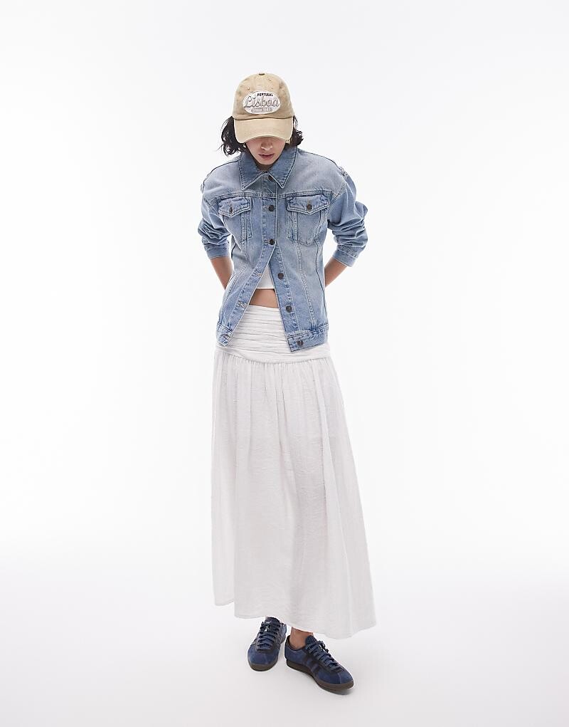 

Topshop – Джинсовая куртка с контуром Trucker синего цвета (Bleach Blue)