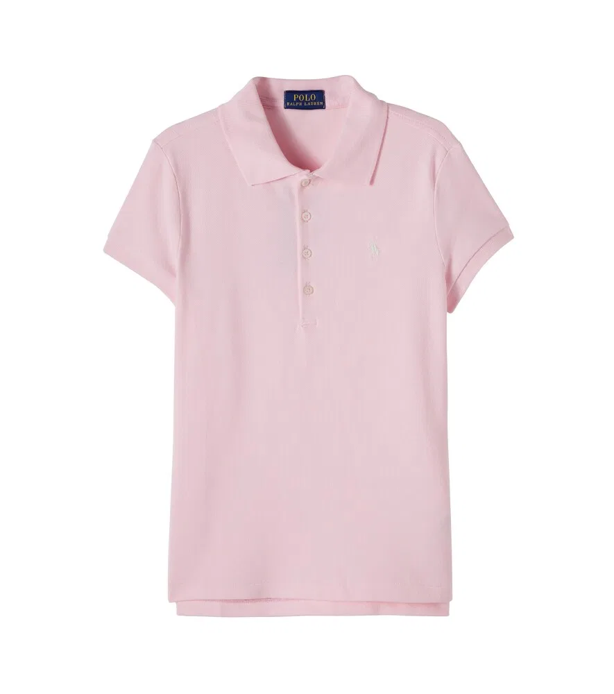 Поло из хлопкового пике Polo Ralph Lauren Kids, розовый