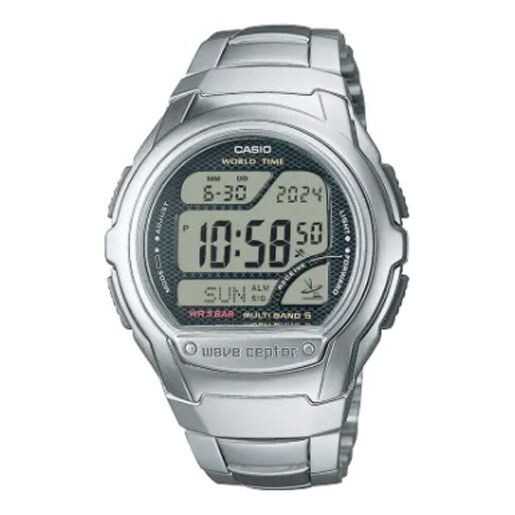 

Часы Men's CASIO Fashion Casual Stainless Steel Strap Quartz Stopwatch Business Watch Mens Silver Digital, цвет silver