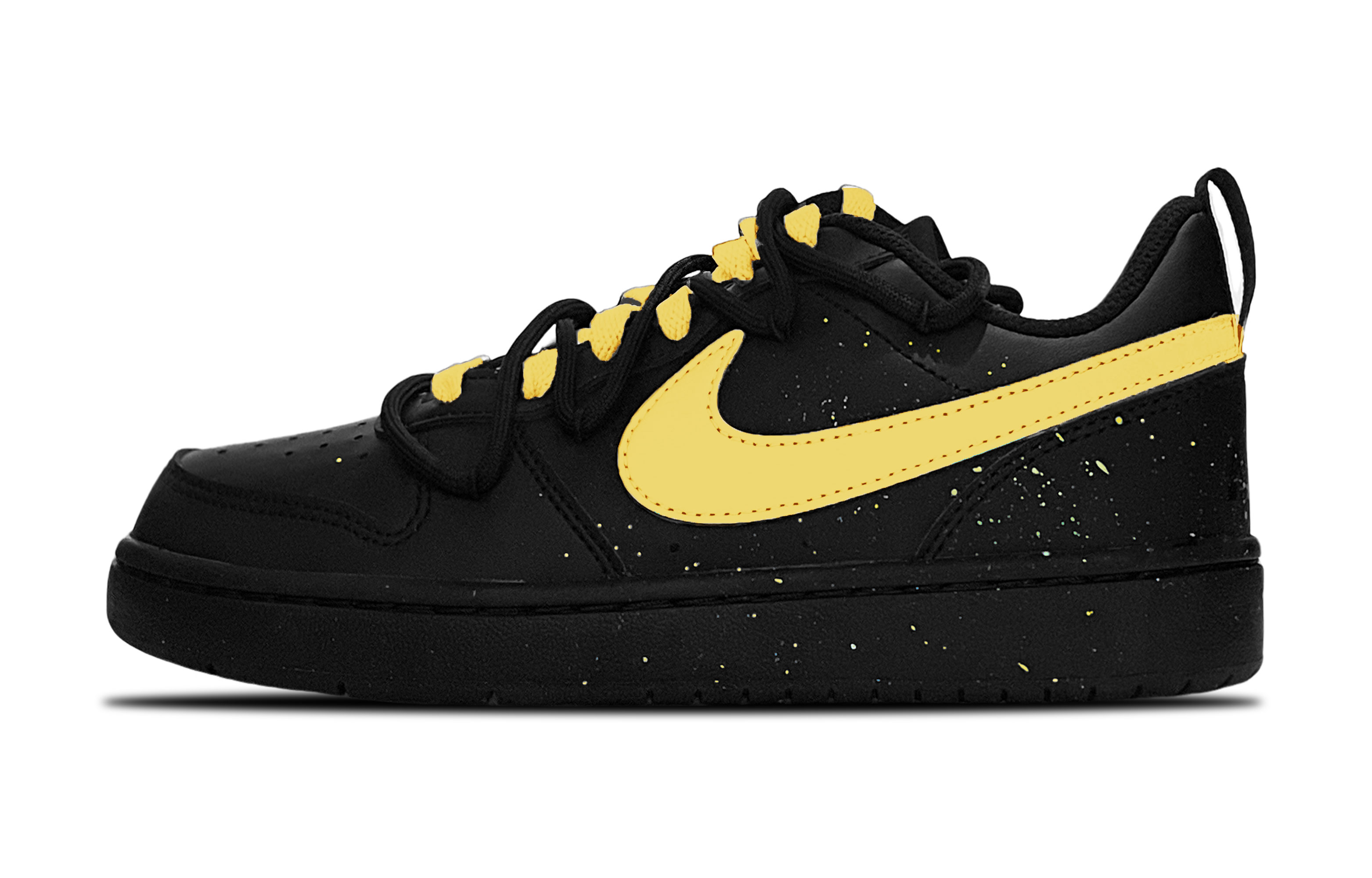 

Nike Court Borough Low Top детские скейтбординг кроссовки Black Yellow для подростков