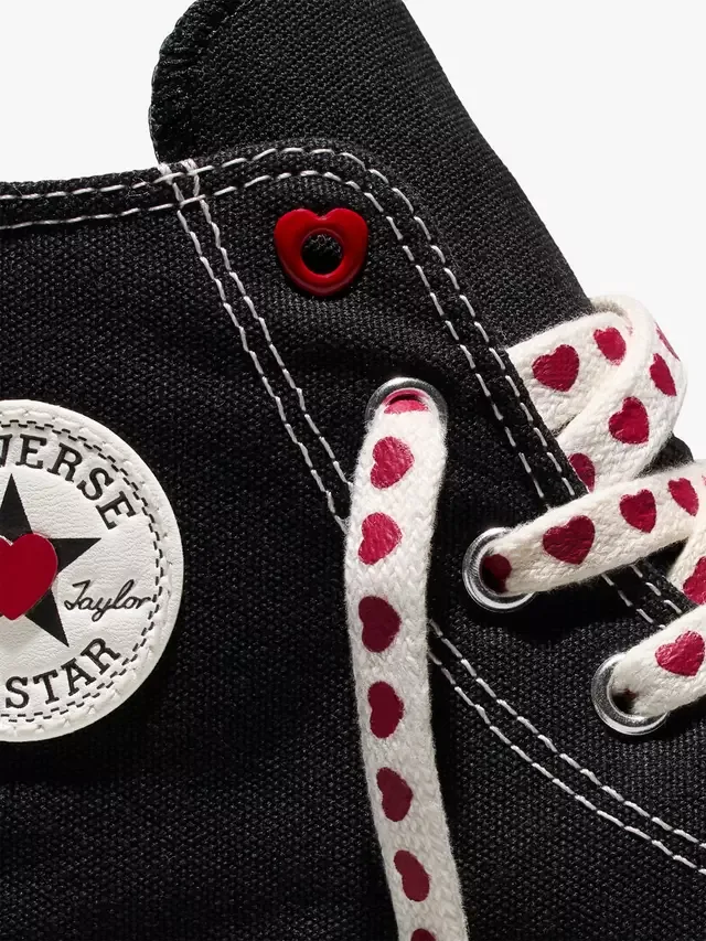 Детские кроссовки Chuck Taylor All Star Heart, черно-белые Converse — фото 4