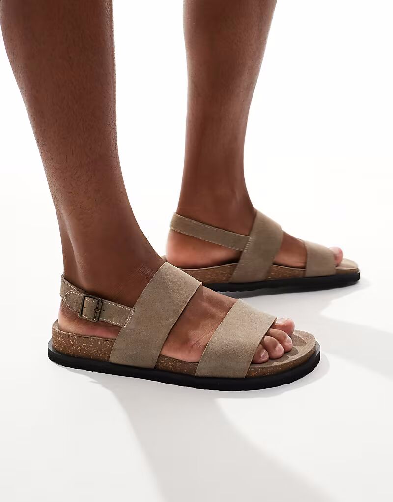 

Сандалии schuh Sol с двойной стелькой из серо-коричневой замши