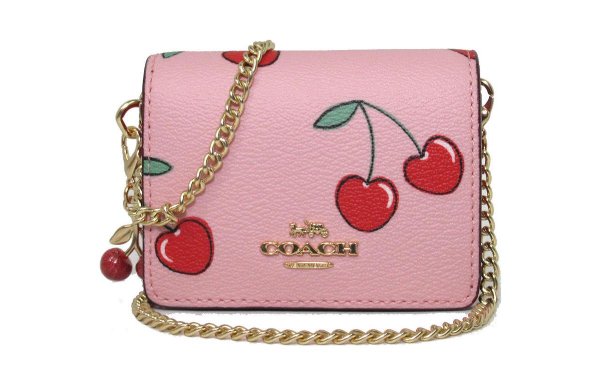 

Coach Кошелек из канваса с покрытием и кожаным держателем для карт, женский, розовый, разноцветный, с монограммой