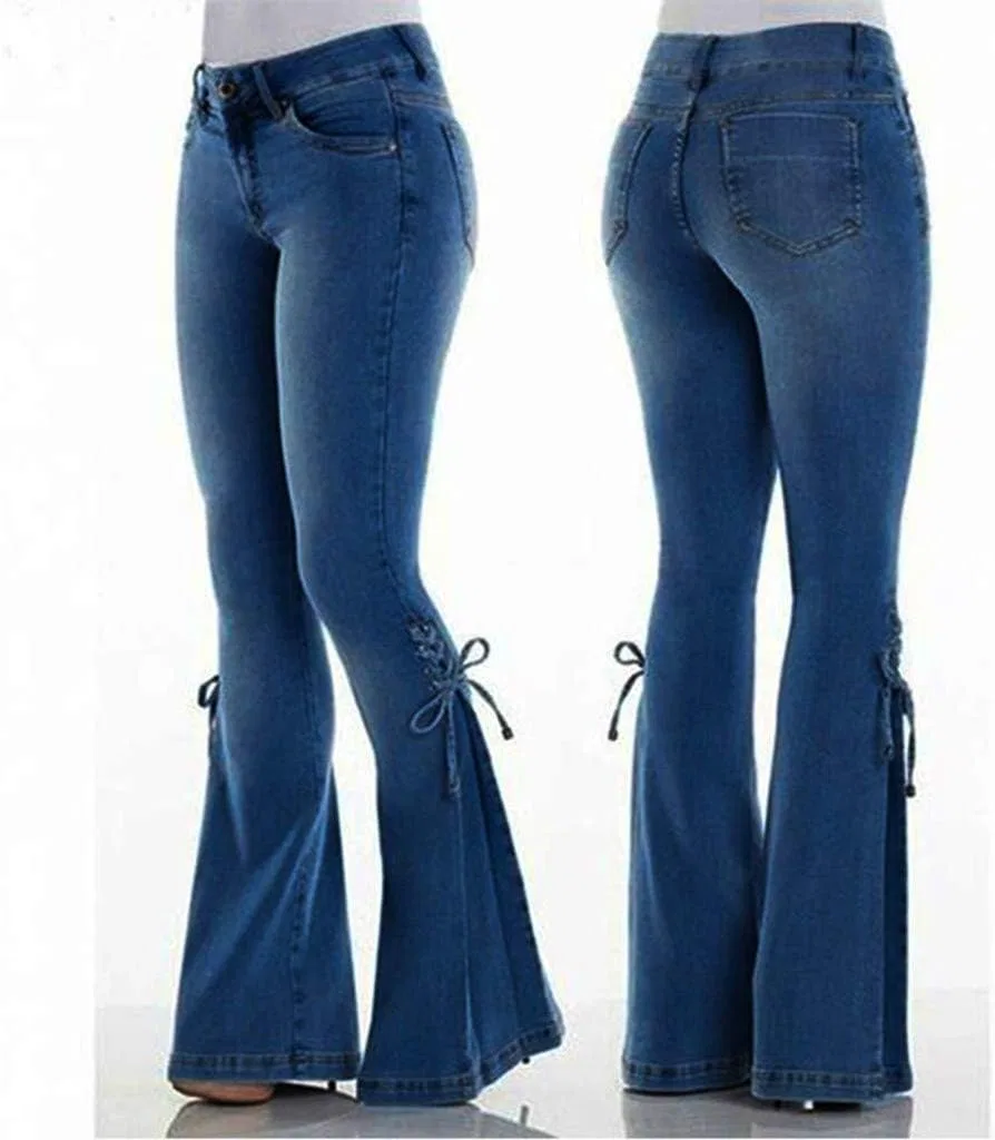 Джинсы клеш, stretch, Dark Blue — фото 2