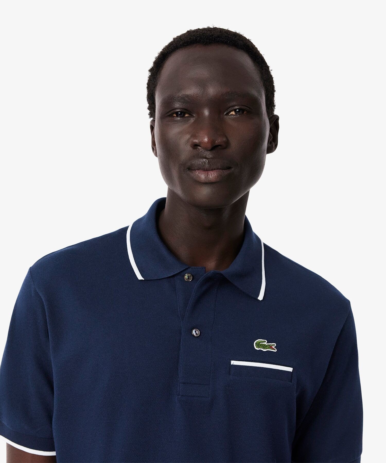 L.12.12 Поло с коротким рукавом и отделкой в тон ткани Lacoste, Navy — фото 2