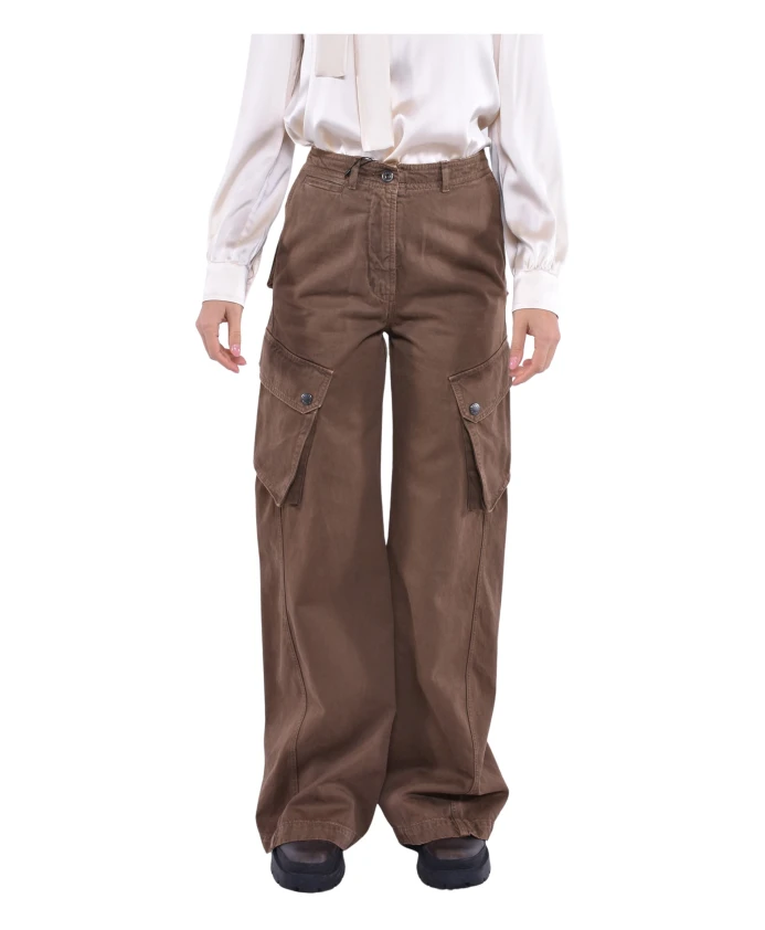 

Брюки карго Elvy из хлопка Max Mara Weekend, коричневый