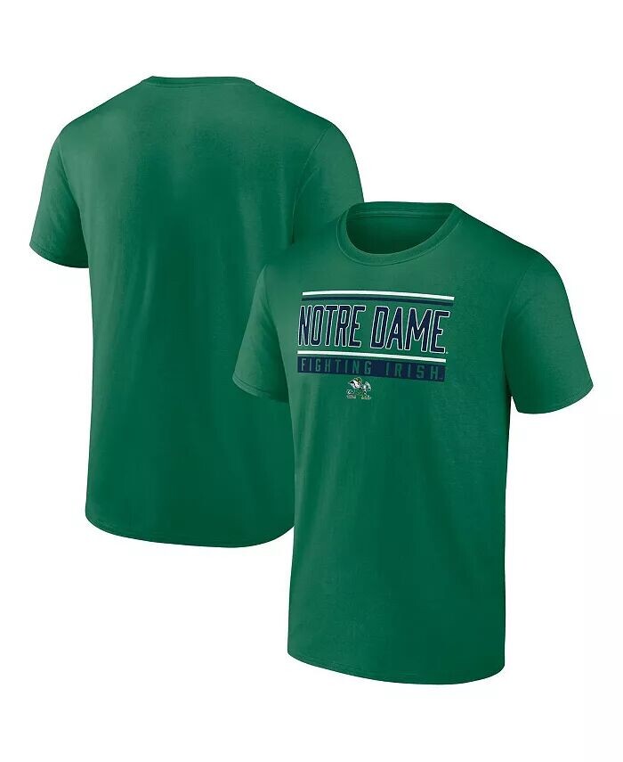 

Мужская зеленая футболка Notre Dame Fighting Irish Fundamentals в полоску и блок Fanatics