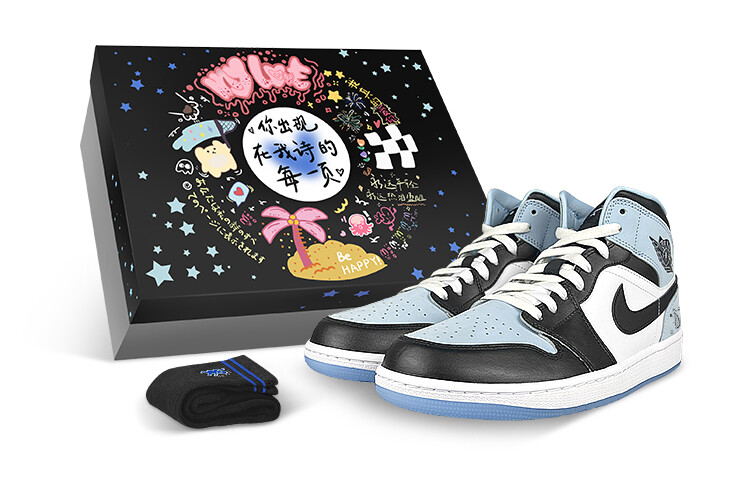 

Кроссовки Vintage Jordan Air Jordan 1, голубой/черный