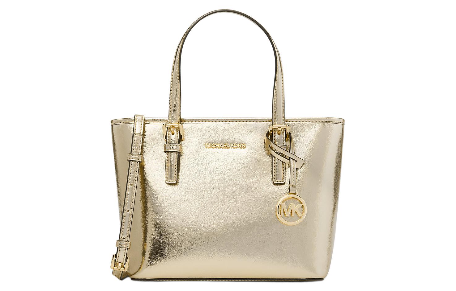 

MICHAEL KORS Женская наплечная сумка через плечо маленькая светлое золото