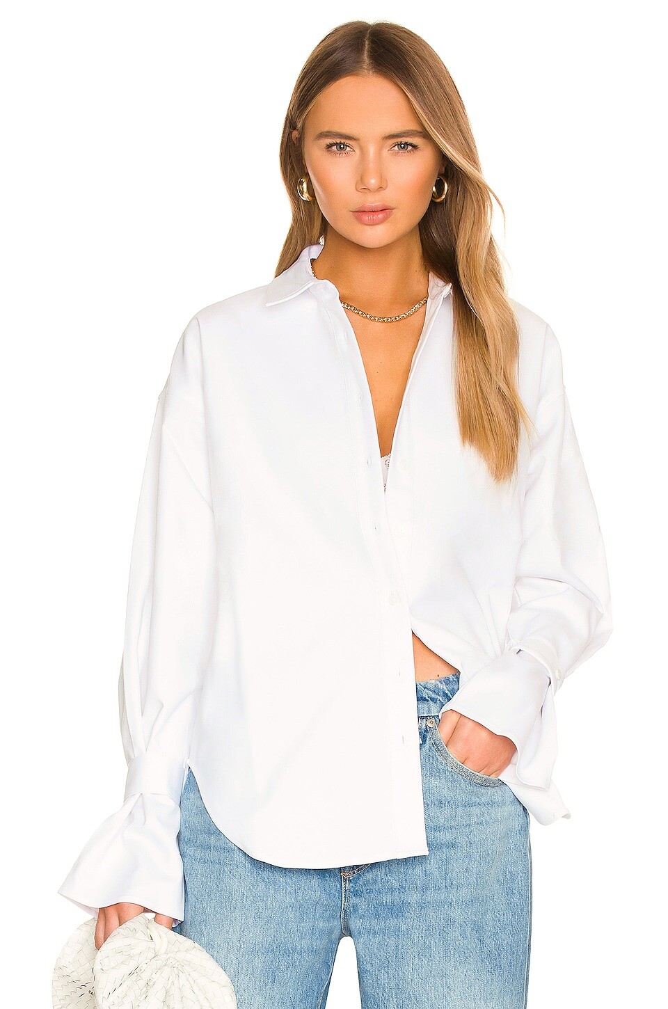 

Рубашка Good American Tabbed Poplin, цвет White001
