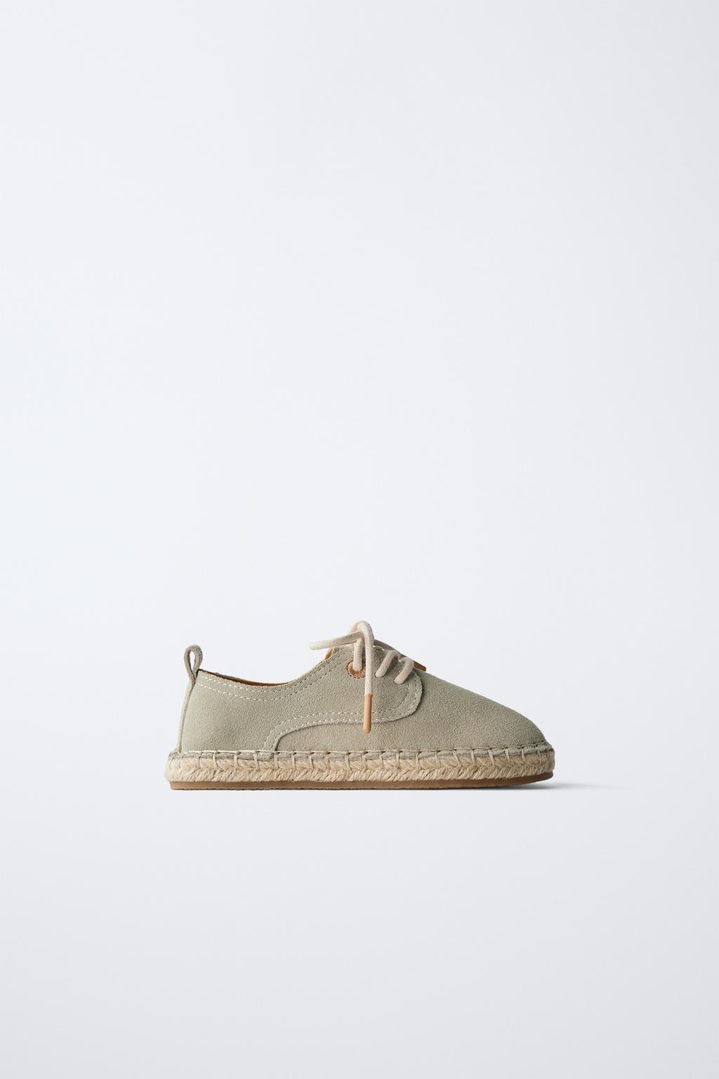 

Кожаные джутовые туфли-дерби ZARA, цвет Sand Brown