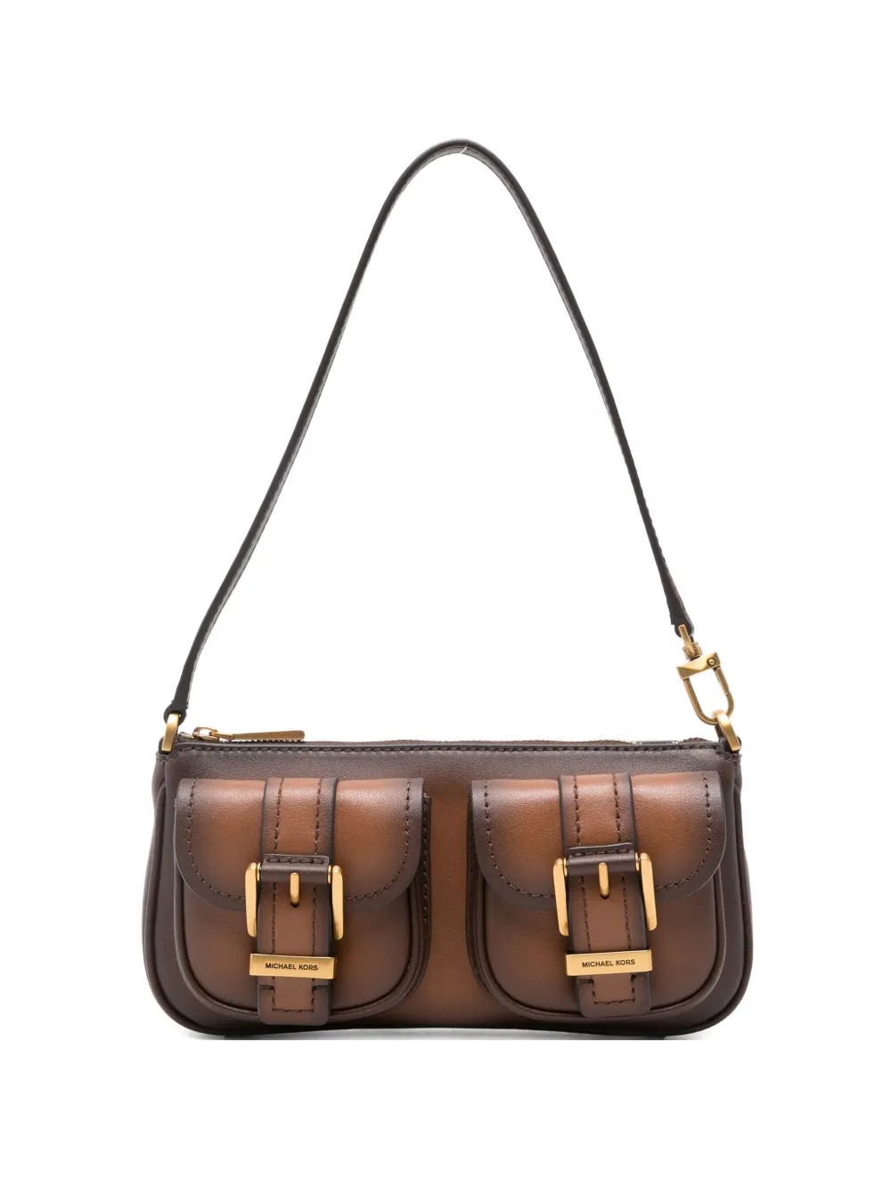 

Плечевая сумка с карманом и пряжкой MICHAEL KORS, коричневый