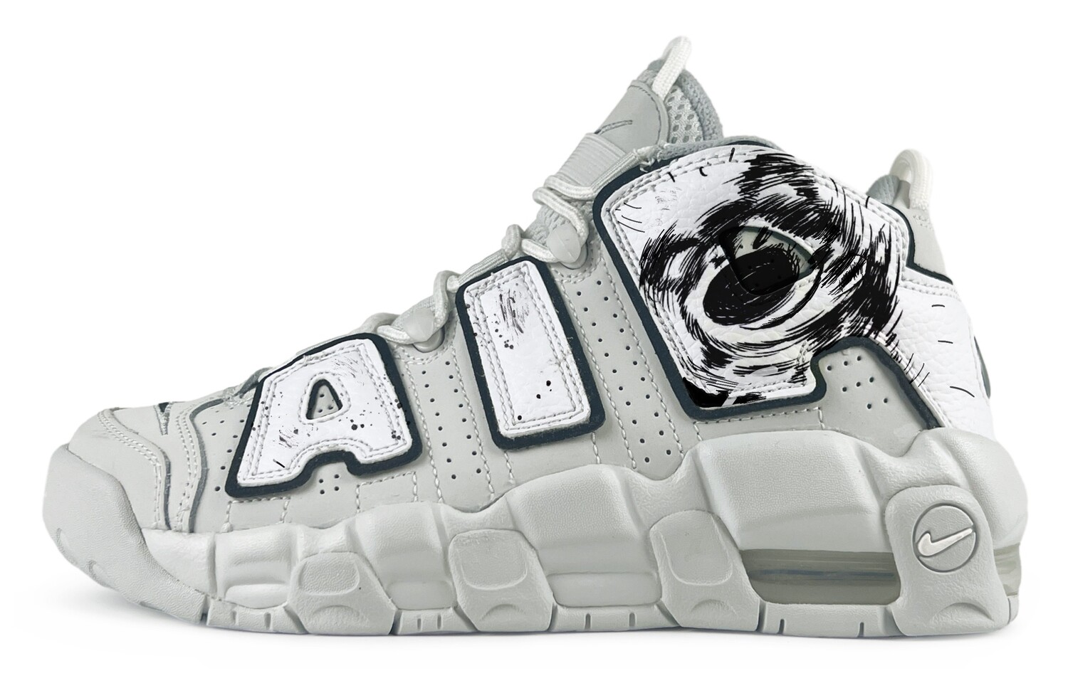 

Кроссовки Nike Air More Uptempo Vintage Basketball Shoes Women's Mid-Top Gray White/Black