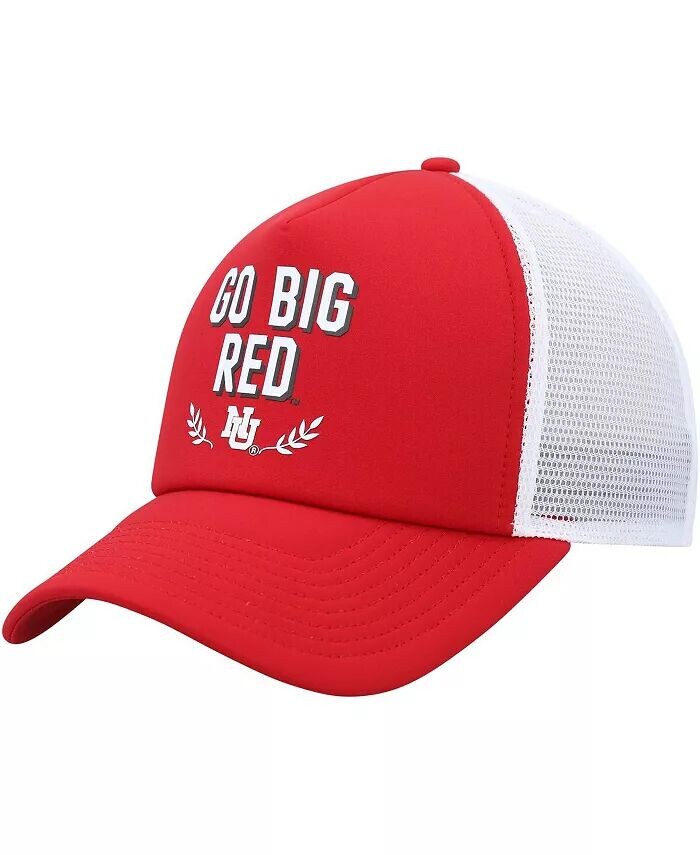 

Мужская регулируемая шляпа Scarlet Nebraska Huskers Phrase Foam Front Trucker Adidas, красный